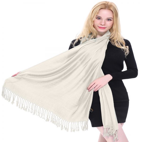 CJ Apparel Cream Solid Color Shawl Seconds Scarf Wrap Stole Throw Pashmina *NEW*