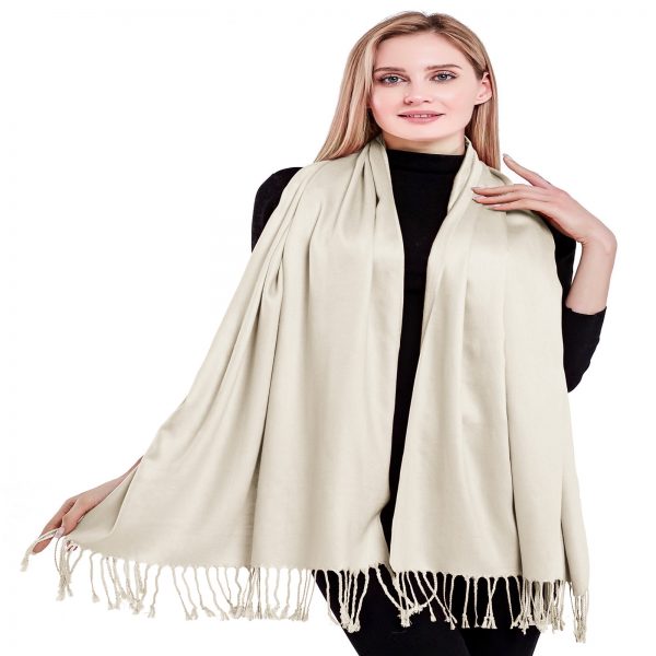 CJ Apparel Cream Solid Color Shawl Seconds Scarf Wrap Stole Throw Pashmina *NEW*