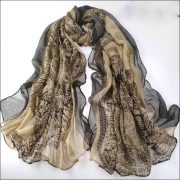 Beige Large Size Fashion Govi Design Voile Pashmina Shawl Scarf Wrap (3 Colors) a1404-739