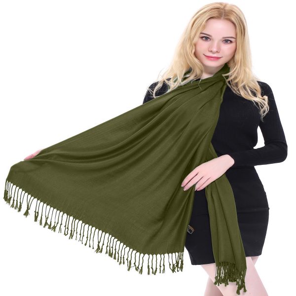 thumbnail interactive-video image 1 of CJ Apparel Burgundy Pashmina Shawl Wrap – Handmade Tassel Scarf, 200cm 1 of 5