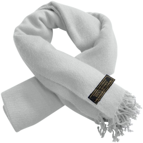 Light Gray 100% Pashmina Cashmere Scarf Wrap Stole - Handmade Nepalese, Soft Women's Shawl