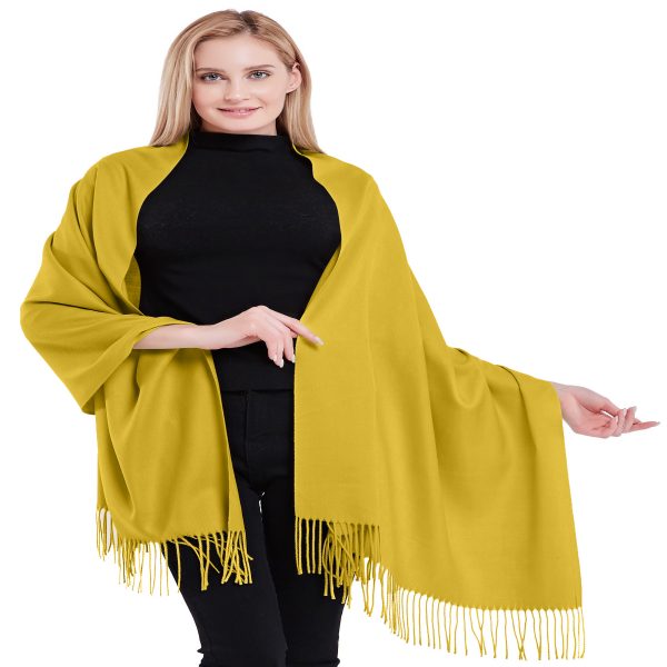 Yellow Gold 100% Cashmere Shawl Pashmina Scarf Wrap Stole Hand Made in ...